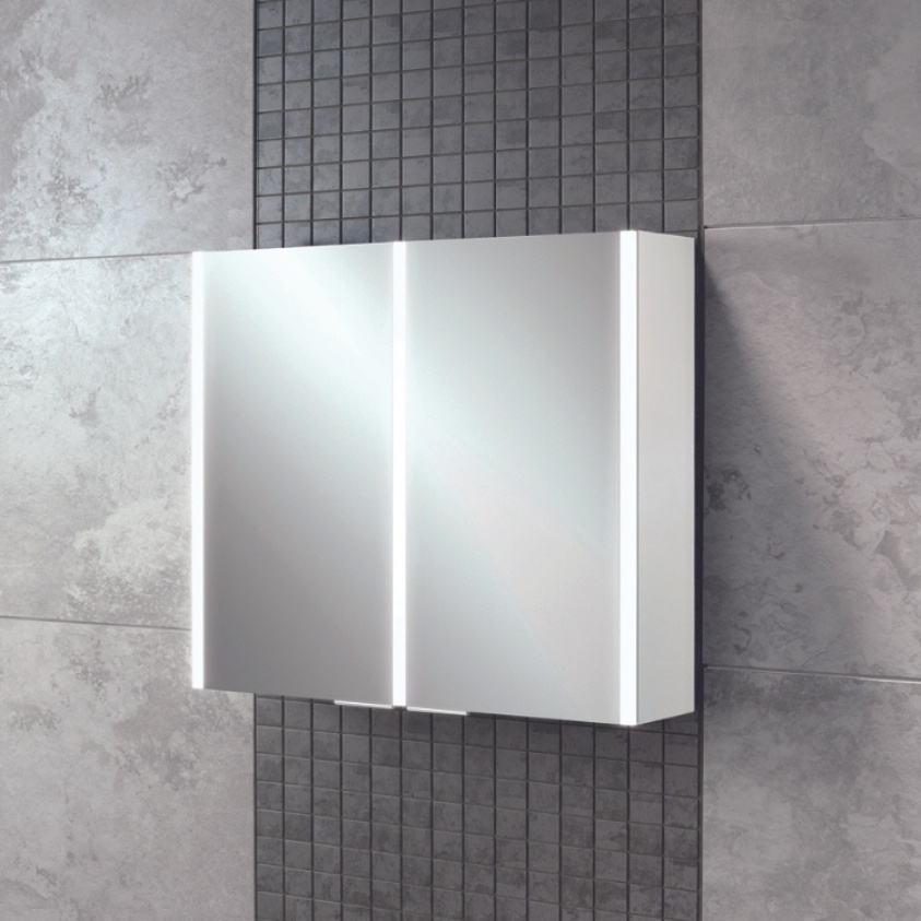 Close up product image of the HIB Xenon 800mm LED Mirror Cabinet